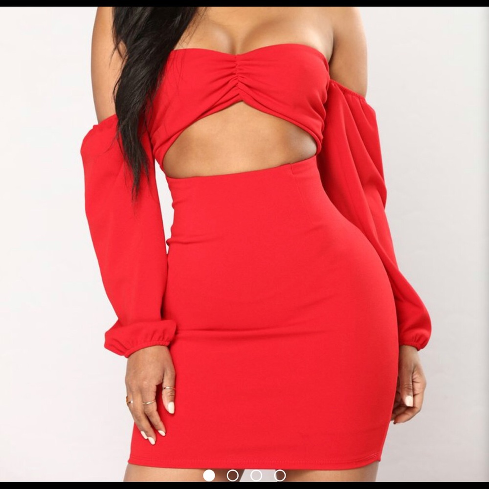 Red Fashion Nova dress never worn
